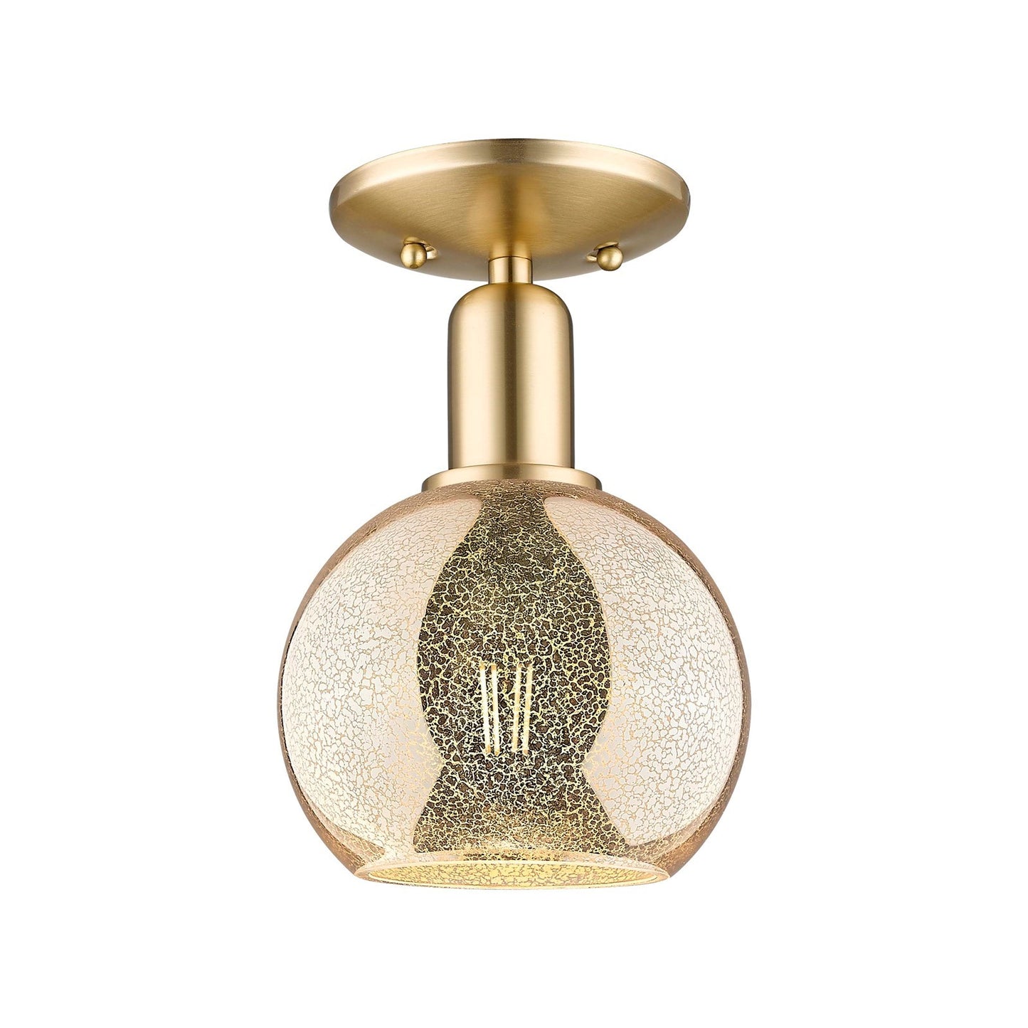 Innovations Athens 6in 1-Light Semi-Flush Mount | Industrial Champagne Bronze Steel and Mercury Glass | Entryway & Hallway | 5.88 | Model 716-1C-CB-G128-6