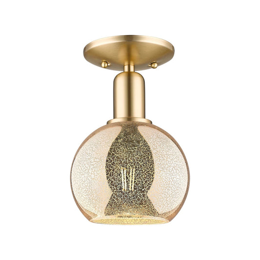 Innovations Athens 6in 1-Light Semi-Flush Mount | Industrial Champagne Bronze Steel and Mercury Glass | Entryway & Hallway | 5.88 | Model 716-1C-CB-G128-6