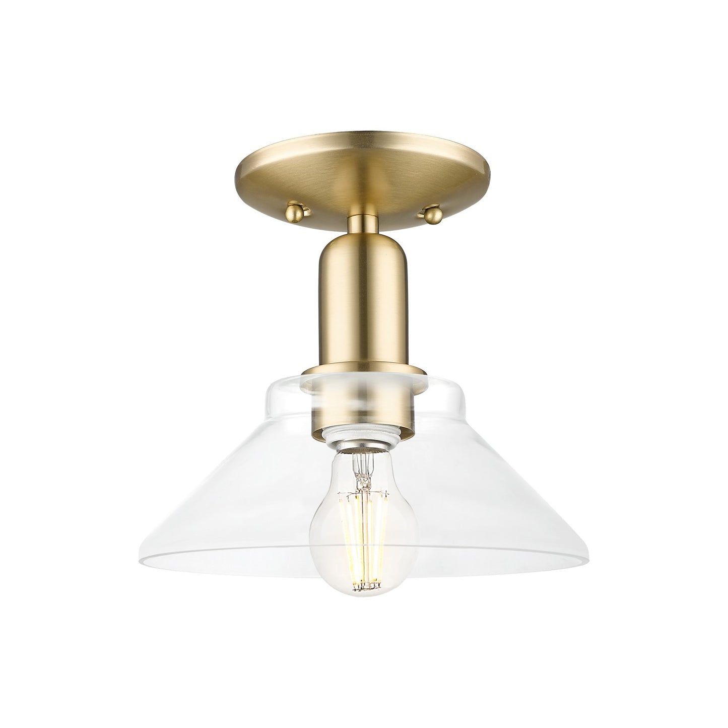Innovations Orwell 8.38in 1-Light Semi-Flush Mount | Industrial Champagne Bronze Steel and Clear Glass | Hallway & Entryway | 8.38 | Model 716-1C-CB-G132