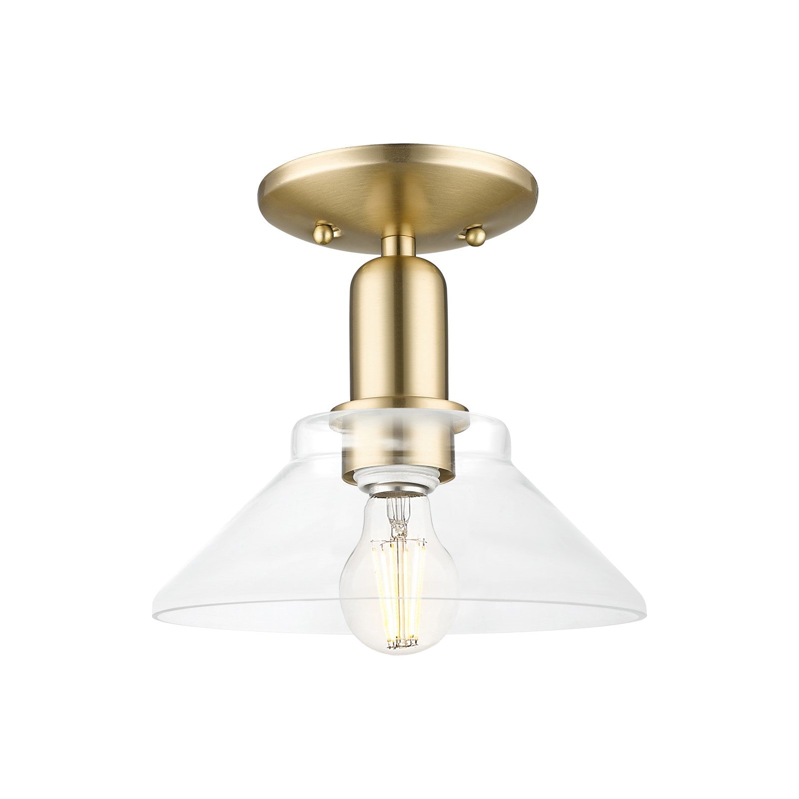 Innovations Orwell 8.38in 1-Light Semi-Flush Mount | Industrial Champagne Bronze Steel and Clear Glass | Hallway & Entryway | 8.38 | Model 716-1C-CB-G132