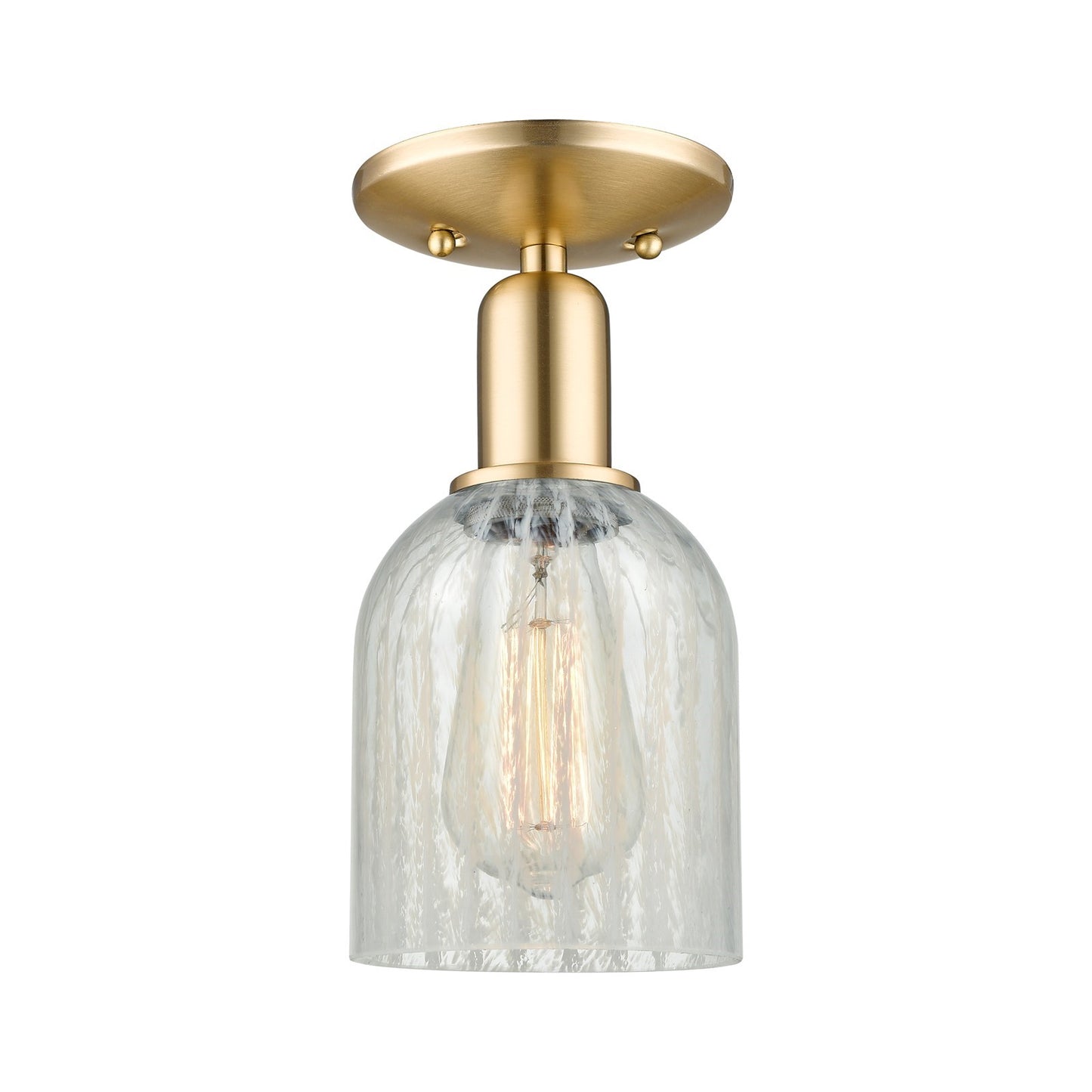 Innovations Caledonia 5in 1-Light Semi-Flush Mount | Industrial Champagne Bronze Steel and Mouchette Glass | Entryway & Hallway | Model 716-1C-CB-G2511