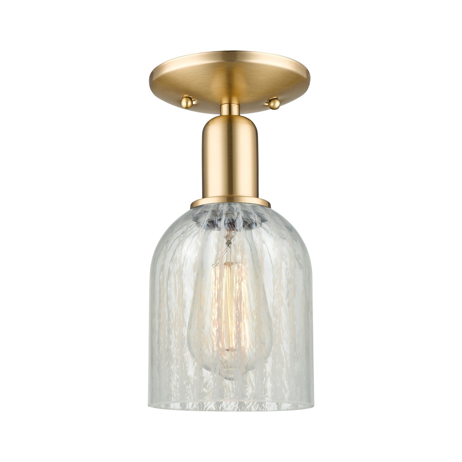 Innovations Caledonia 5in 1-Light Semi-Flush Mount | Industrial Champagne Bronze Steel and Mouchette Glass | Entryway & Hallway | Model 716-1C-CB-G2511