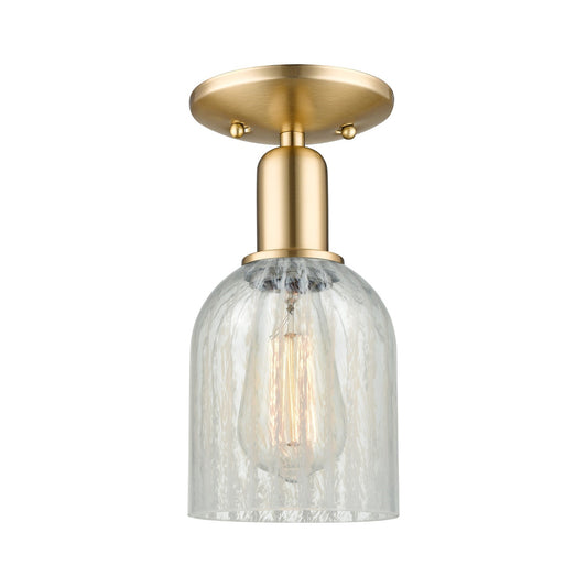 Innovations Caledonia 5in 1-Light Semi-Flush Mount | Industrial Champagne Bronze Steel and Mouchette Glass | Entryway & Hallway | Model 716-1C-CB-G2511