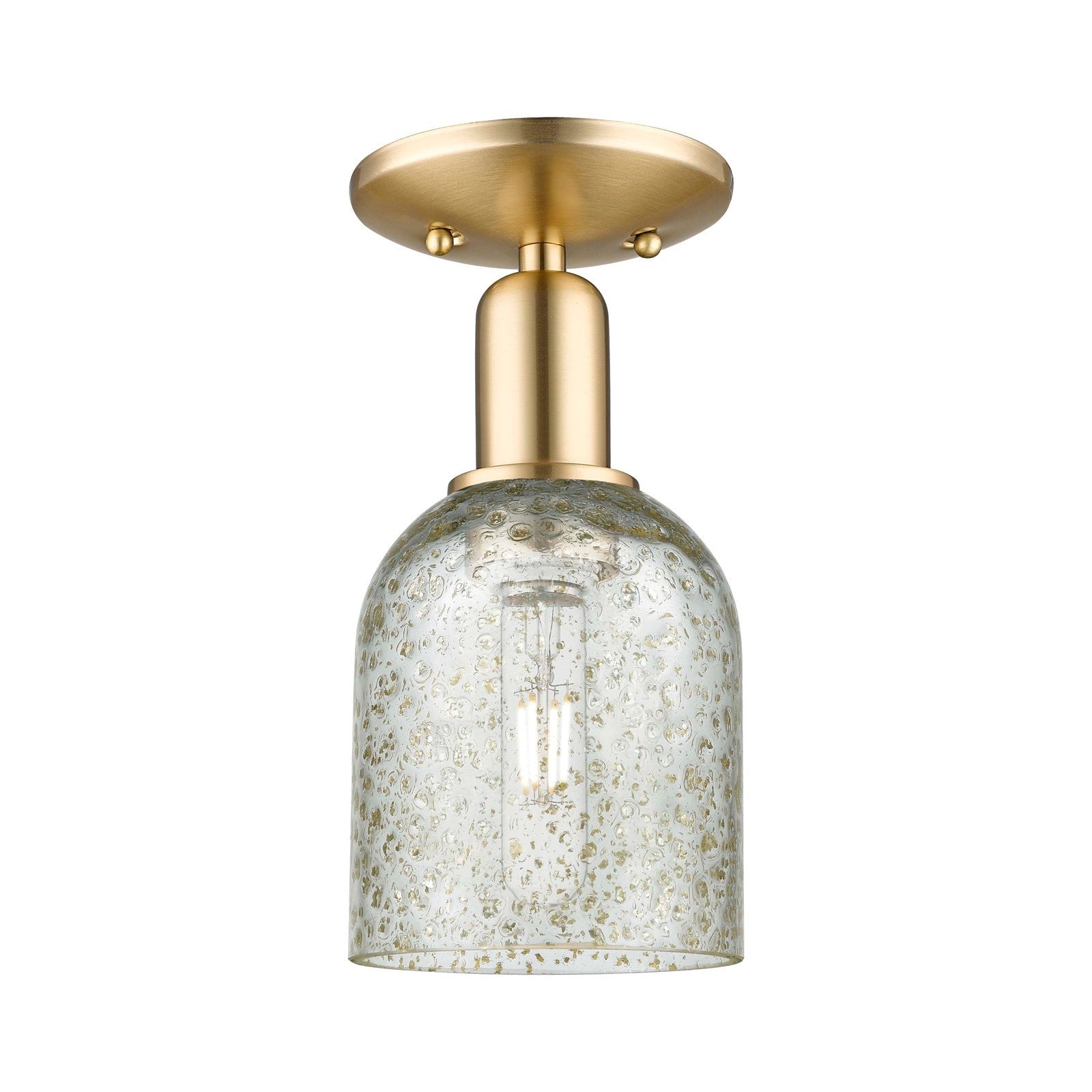 Innovations Caledonia 5in 1-Light Semi-Flush Mount | Industrial Champagne Bronze Steel and Mica Glass | Entryway & Hallway | 5 x | Model 716-1C-CB-G259