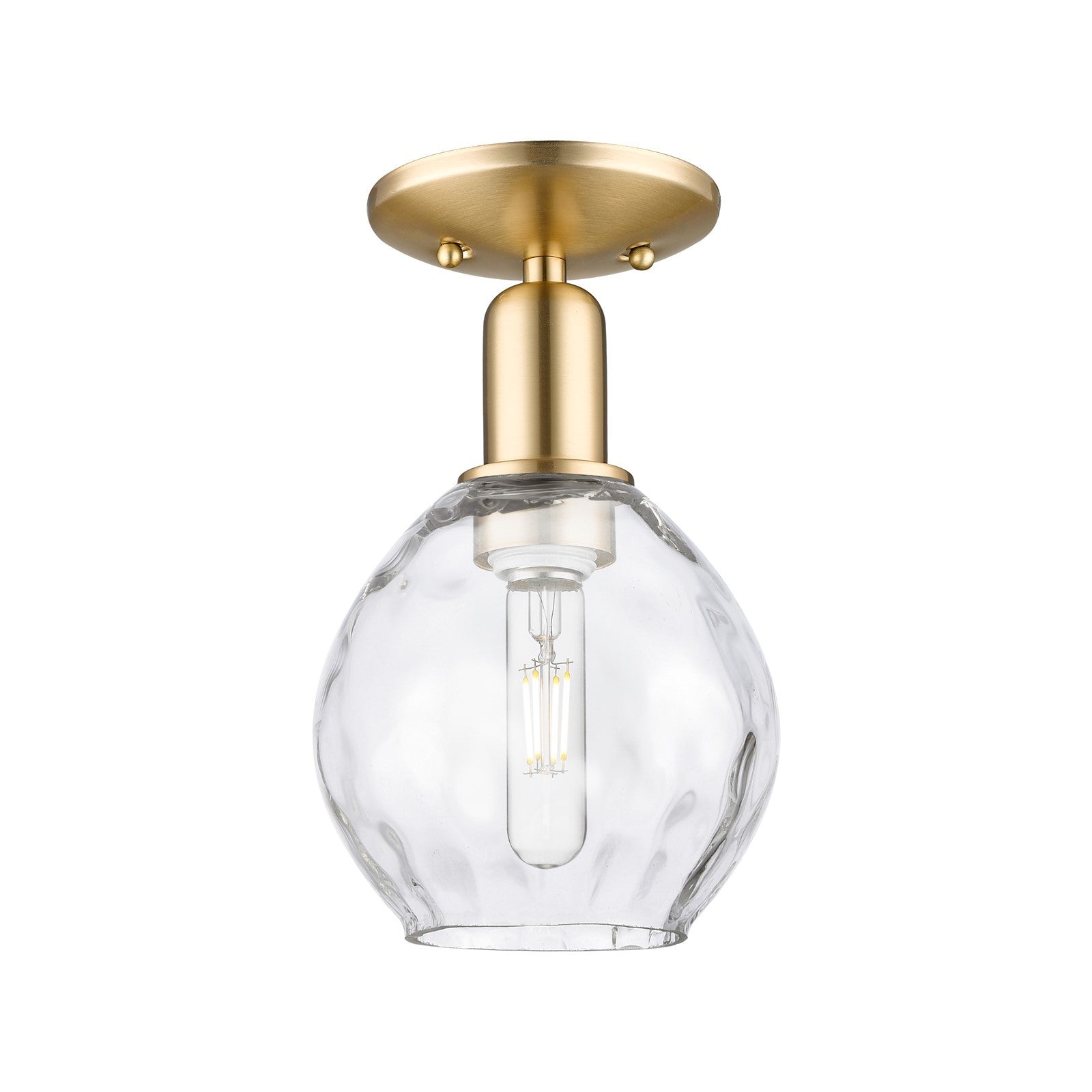 Innovations Waverly 6in 1-Light Semi-Flush Mount | Industrial Champagne Bronze Steel and Clear Glass | Hallway & Entryway | 6 x 6 x | Model 716-1C-CB-G362
