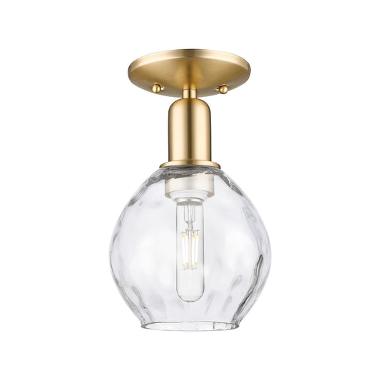 Innovations Waverly 6in 1-Light Semi-Flush Mount | Industrial Champagne Bronze Steel and Clear Glass | Hallway & Entryway | 6 x 6 x | Model 716-1C-CB-G362