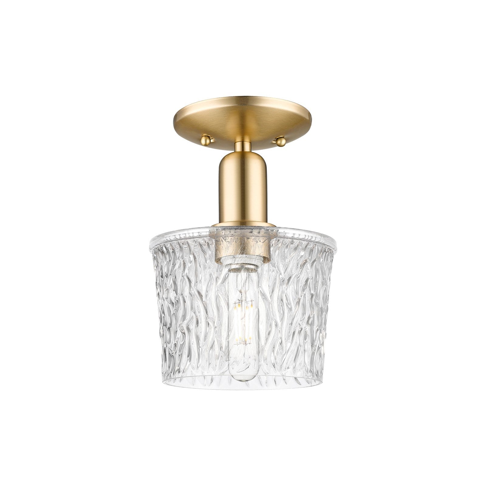 Innovations Niagara 7in 1-Light Semi-Flush Mount | Industrial Champagne Bronze Steel and Clear Glass | Entryway & Hallway | 6.5 x | Model 716-1C-CB-G402