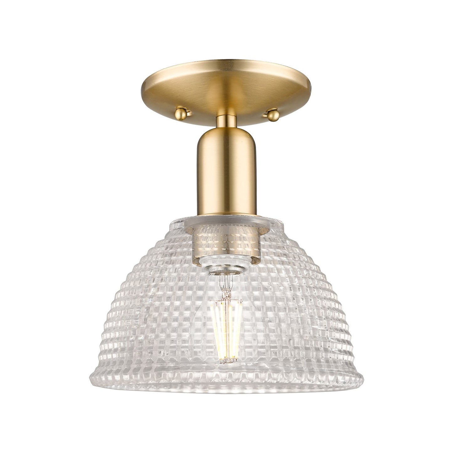 Innovations Arietta 8in 1-Light Semi-Flush Mount | Industrial Champagne Bronze Steel and Clear Glass | Entryway & Hallway | 8 x 8 x | Model 716-1C-CB-G422
