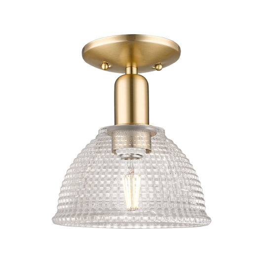 Innovations Arietta 8in 1-Light Semi-Flush Mount | Industrial Champagne Bronze Steel and Clear Glass | Entryway & Hallway | 8 x 8 x | Model 716-1C-CB-G422