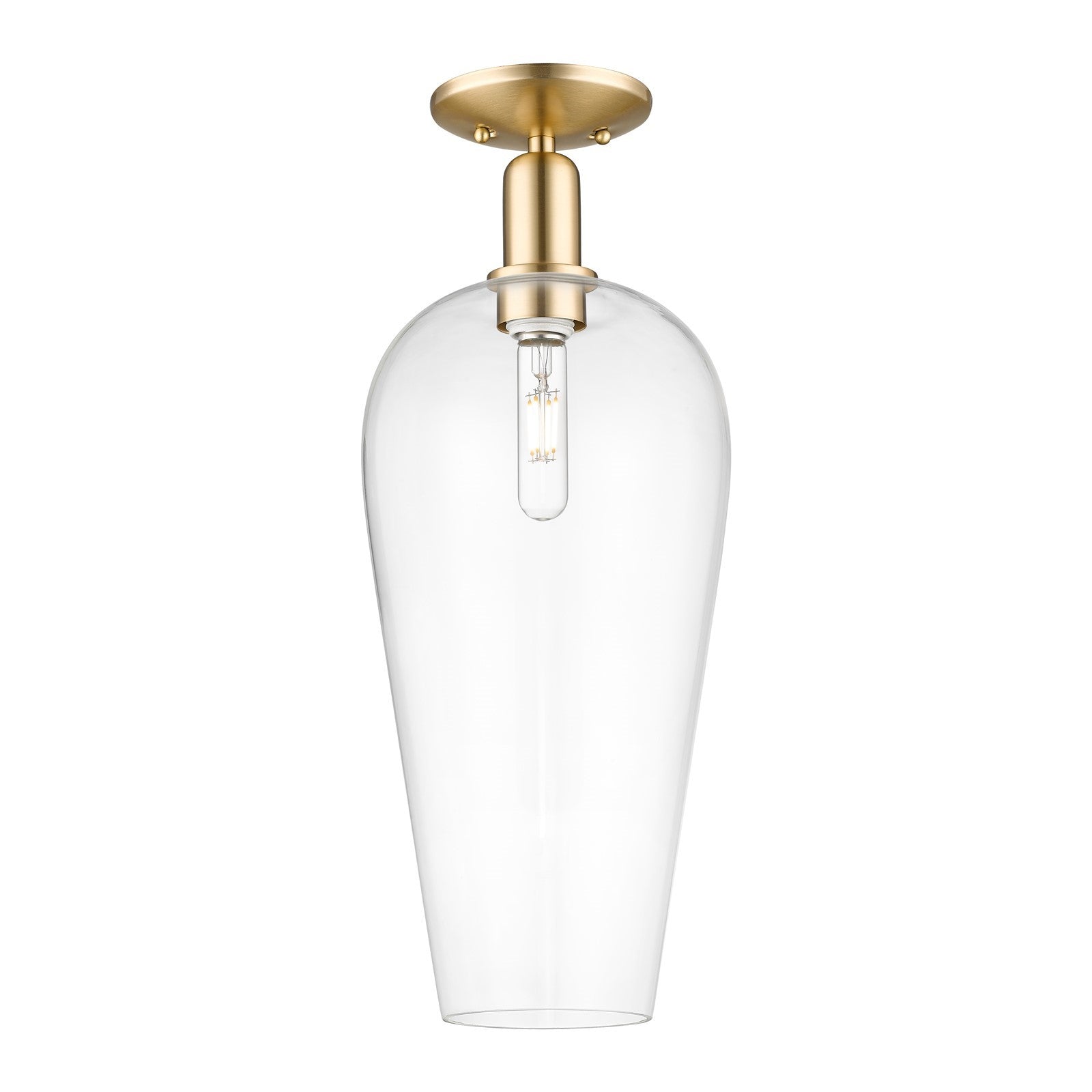 Innovations Chelsea 8in 1-Light Semi-Flush Mount | Industrial Champagne Bronze Steel and Clear Glass | Entryway & Hallway | 8 x | Model 716-1C-CB-G456-8CL