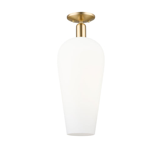 Innovations Chelsea 8in 1-Light Semi-Flush Mount | Industrial Champagne Bronze Steel and White Glass | Entryway & Hallway | 8 x | Model 716-1C-CB-G456-8WH
