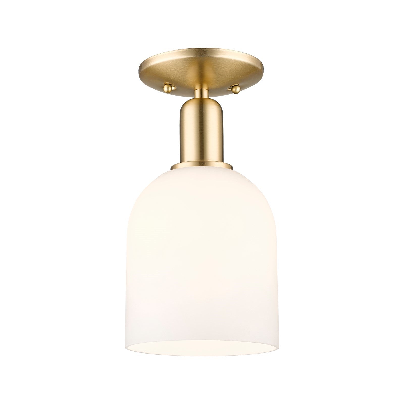 Innovations Bella 6in 1-Light Semi-Flush Mount | Industrial Champagne Bronze Steel and White Glass | Entryway & Hallway | 5.5 | Model 716-1C-CB-G558-6GWH