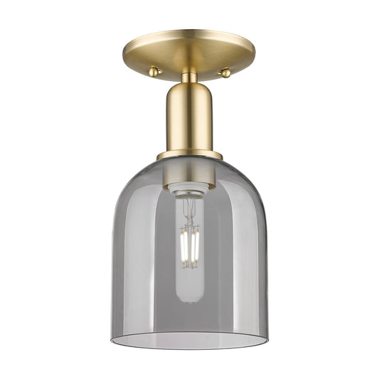 Innovations Bella 6in 1-Light Semi-Flush Mount | Industrial Champagne Bronze Steel and Light Smoke Bell Glass | Entryway & | Model 716-1C-CB-G558-6SM