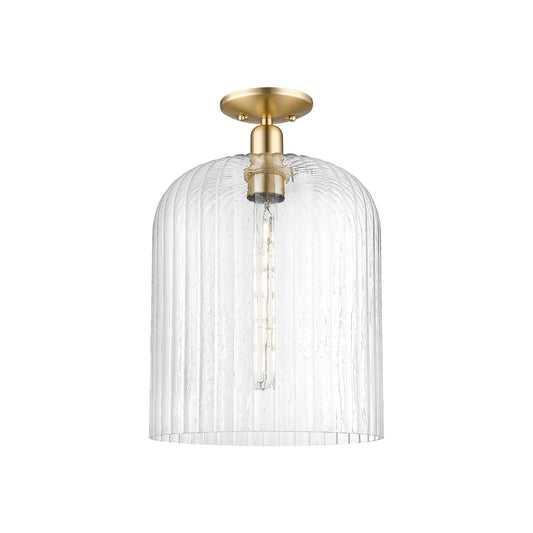 Innovations Bridal Veil 12in 1-Light Semi-Flush Mount | Industrial Champagne Bronze Steel and Seedy Glass | Entryway & | Model 716-1C-CB-G559-12SDY