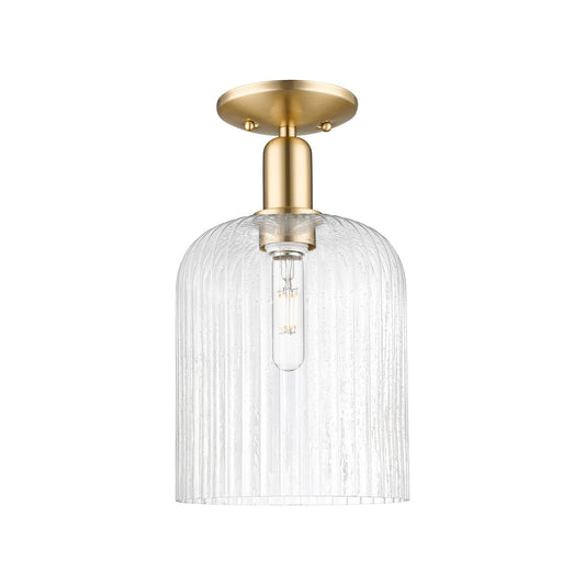 Innovations Bridal Veil 8in 1-Light Semi-Flush Mount | Industrial Champagne Bronze Steel and Seedy Glass | Hallway & Entryway | Model 716-1C-CB-G559-8SDY