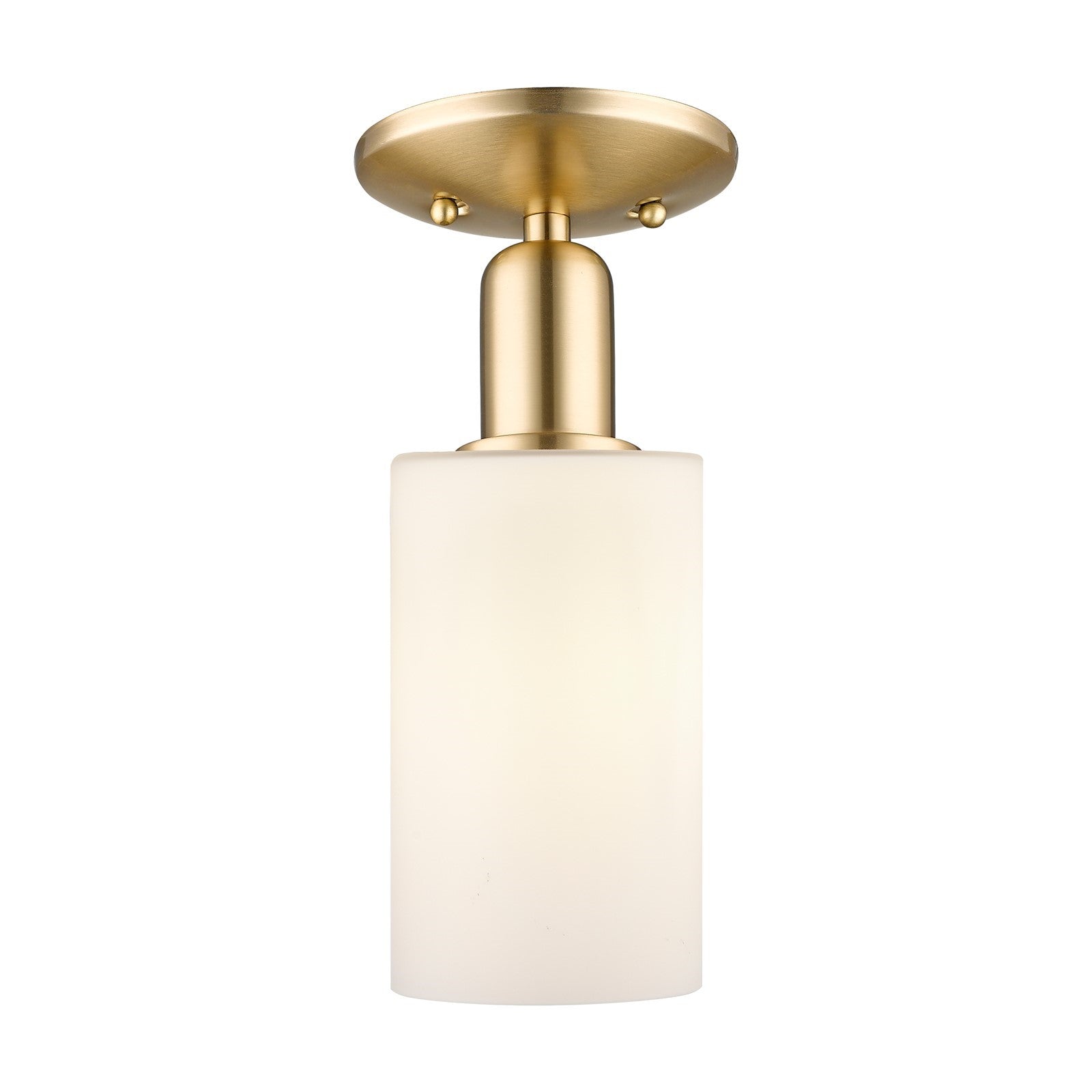Innovations Clymer 4in 1-Light Semi-Flush Mount | Industrial Champagne Bronze Steel and Matte White Glass | Hallway & Entryway | Model 716-1C-CB-G801