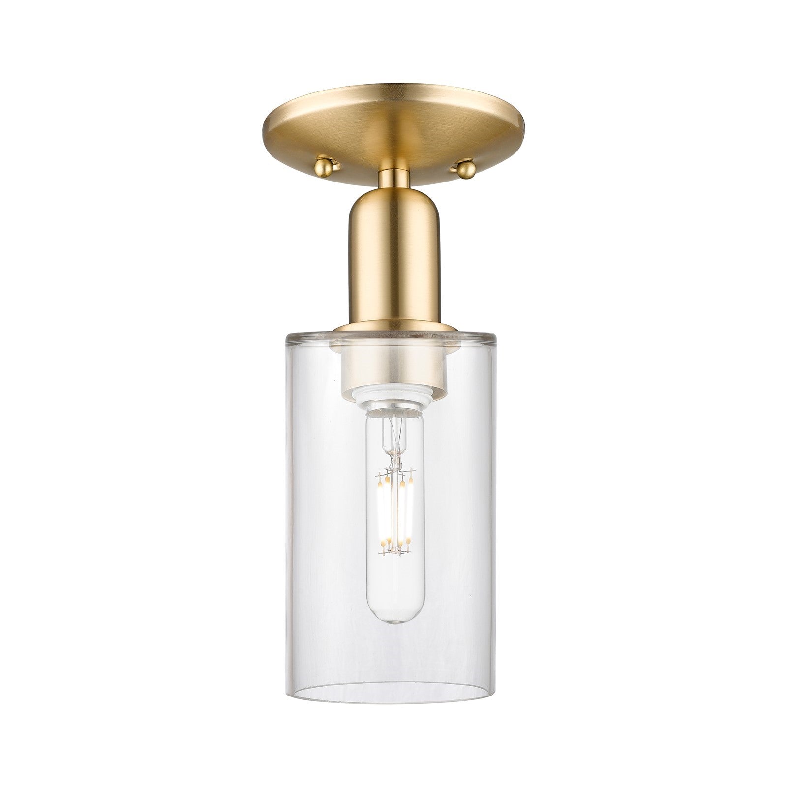 Innovations Clymer 4in 1-Light Semi-Flush Mount | Industrial Champagne Bronze Steel and Clear Glass | Entryway & Hallway | 3.88 x | Model 716-1C-CB-G802