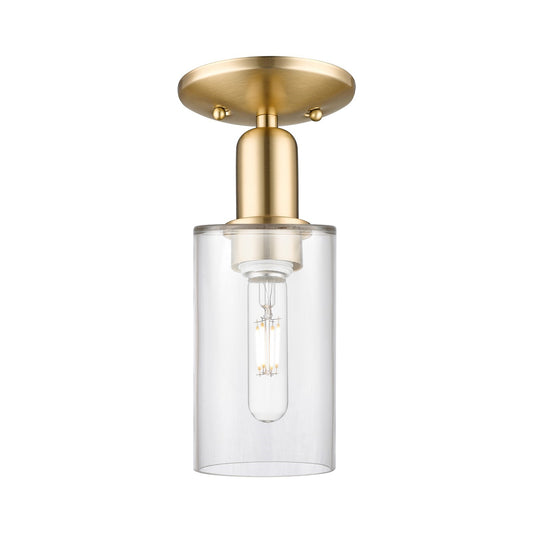 Innovations Clymer 4in 1-Light Semi-Flush Mount | Industrial Champagne Bronze Steel and Clear Glass | Entryway & Hallway | 3.88 x | Model 716-1C-CB-G802