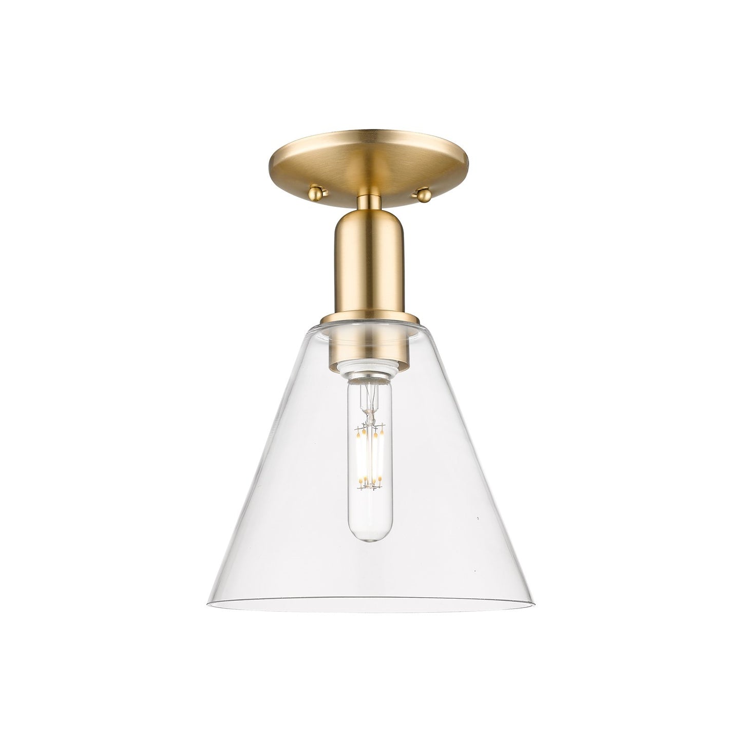 Innovations Berkshire Glass 8in 1-Light Semi-Flush Mount | Industrial Champagne Bronze Steel and Clear Glass | Entryway & Hallway | Model 716-1C-CB-GBC-82