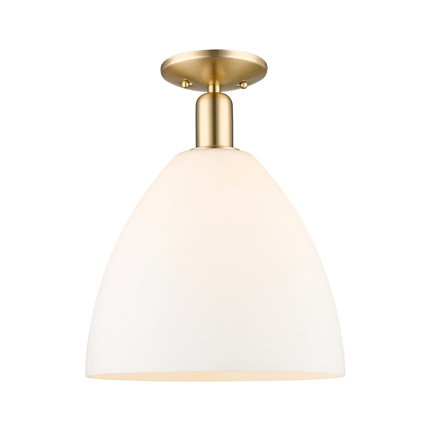 Innovations Bristol 12in 1-Light Semi-Flush Mount | Industrial Champagne Bronze Steel and Matte White Glass | Entryway & Hallway | Model 716-1C-CB-GBD-121