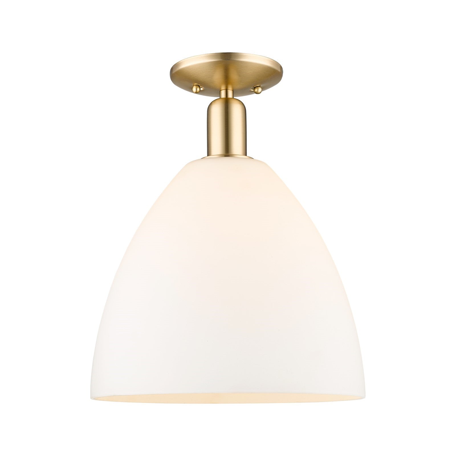 Innovations Bristol 12in 1-Light Semi-Flush Mount | Industrial Champagne Bronze Steel and Matte White Glass | Entryway & Hallway | Model 716-1C-CB-GBD-121