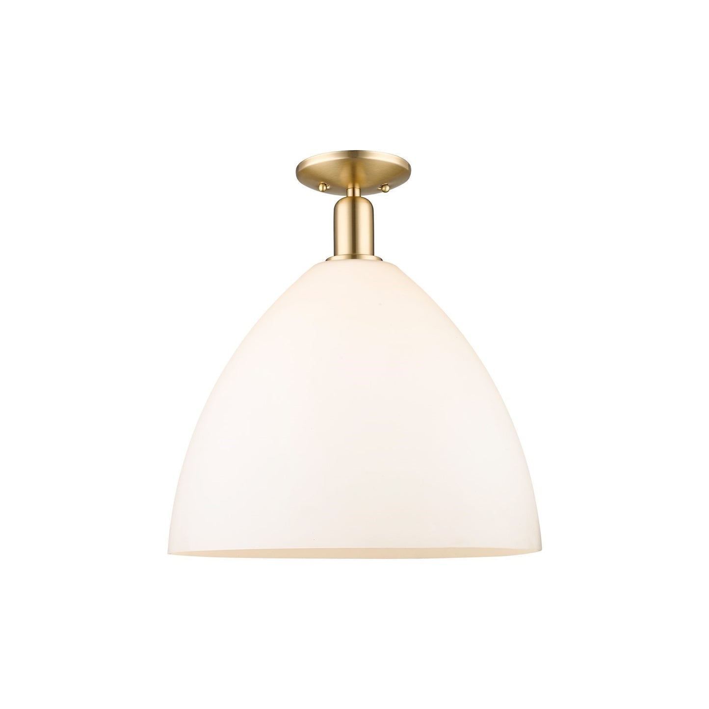 Innovations Bristol 16in 1-Light Semi-Flush Mount | Industrial Champagne Bronze Steel and Matte White Glass | Entryway & Hallway | Model 716-1C-CB-GBD-161