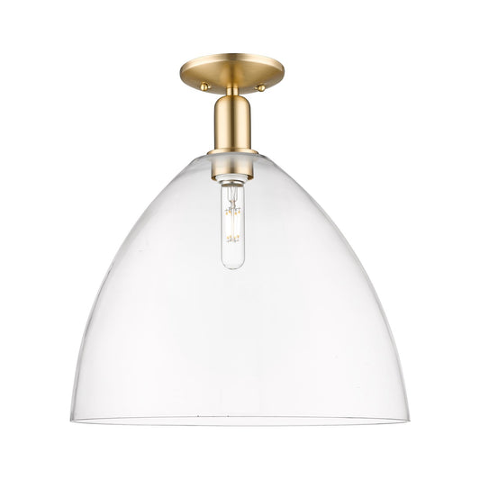 Innovations Bristol 16in 1-Light Semi-Flush Mount | Industrial Champagne Bronze Steel and Clear Glass | Entryway & Hallway | 16 | Model 716-1C-CB-GBD-162