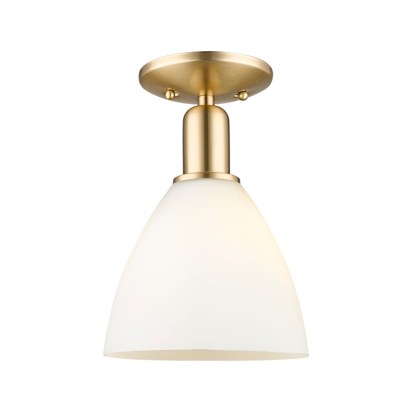 Innovations Bristol 7.5in 1-Light Semi-Flush Mount | Industrial Champagne Bronze Steel and Matte White Glass | Entryway & | Model 716-1C-CB-GBD-751