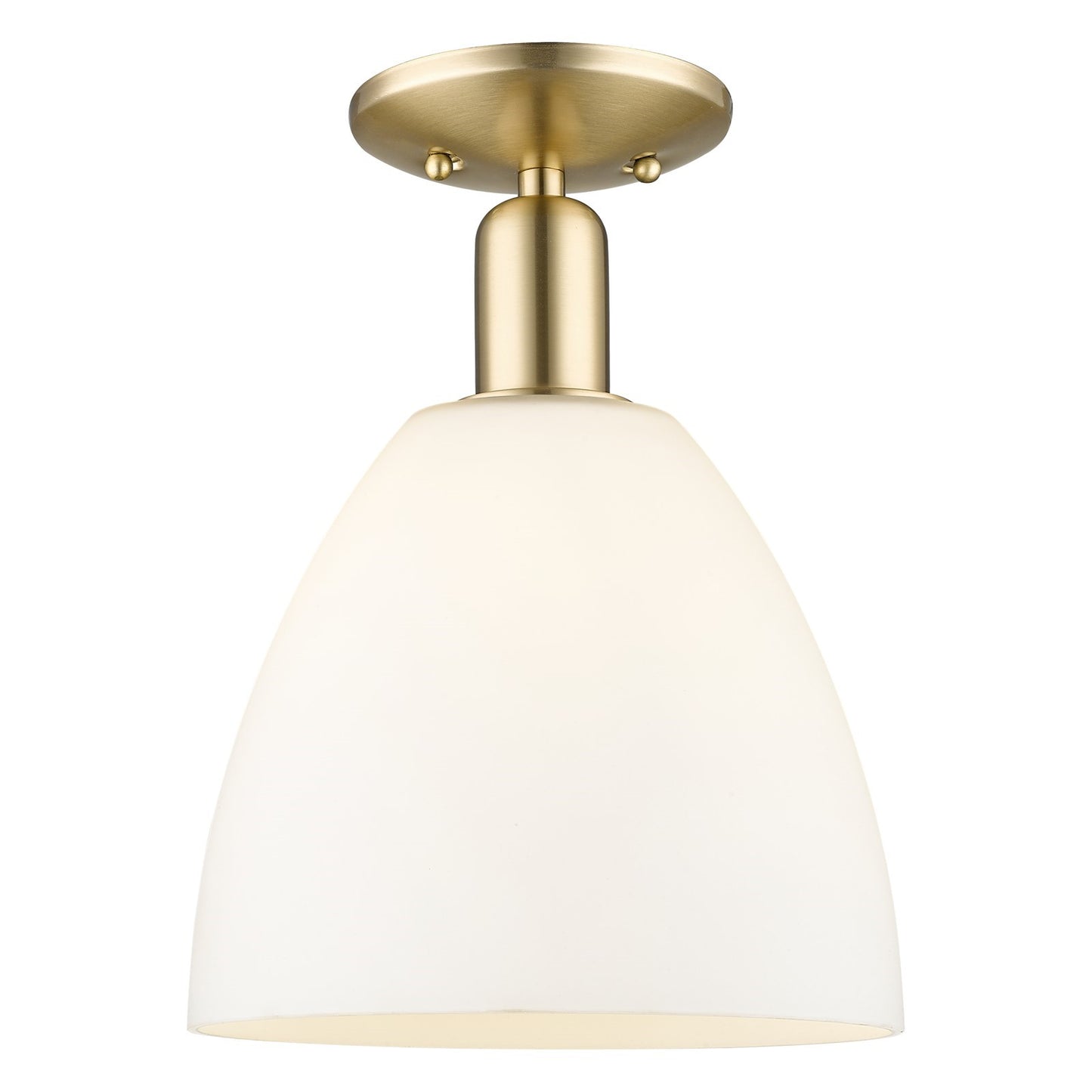 Innovations Bristol 9in 1-Light Semi-Flush Mount | Industrial Champagne Bronze Steel and Matte White Glass | Entryway & Hallway | Model 716-1C-CB-GBD-91