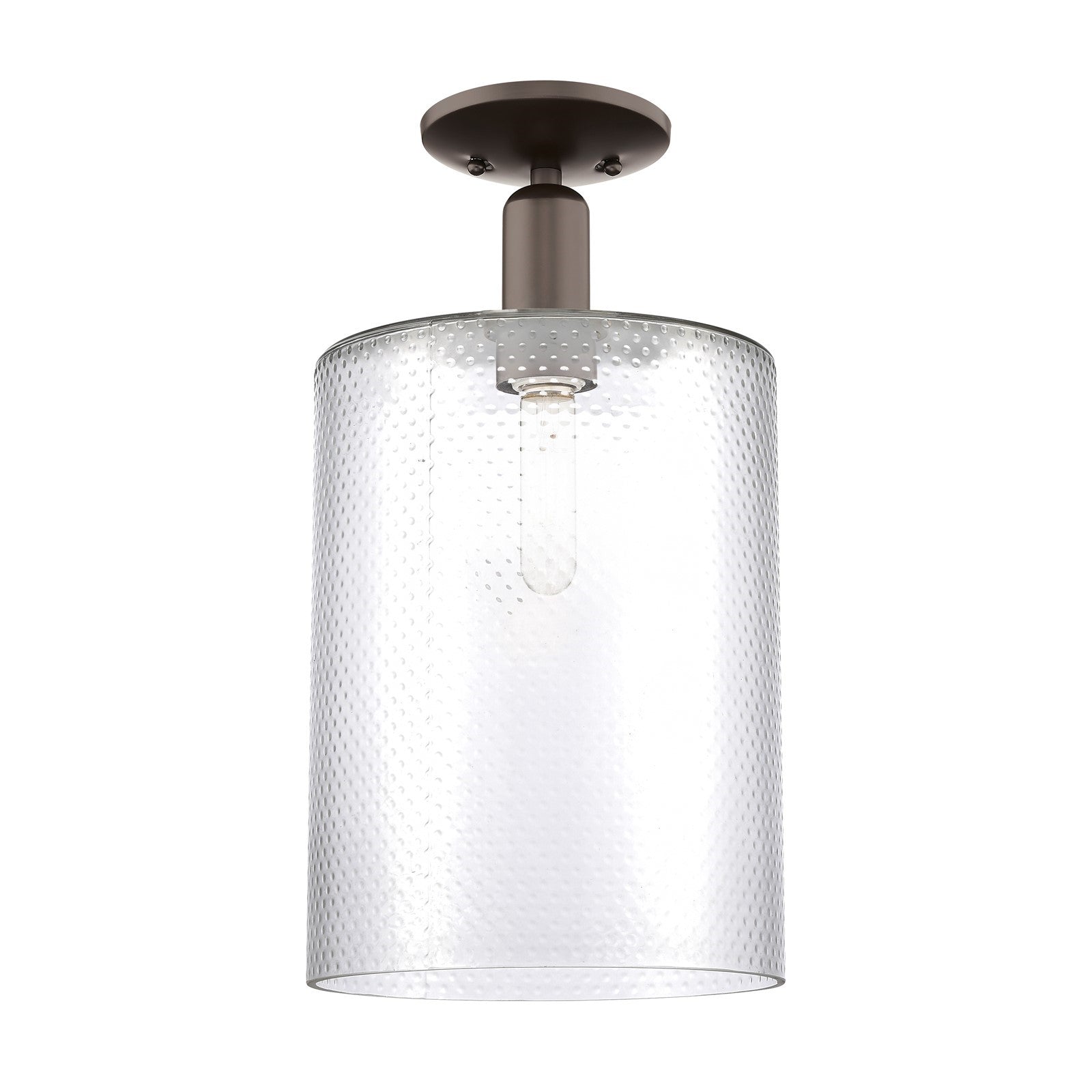 Innovations Cobbleskill 9in 1-Light Semi-Flush Mount | Industrial Oil Rubbed Bronze Steel and Clear Glass | Entryway & Hallway | Model 716-1C-OB-G112-L