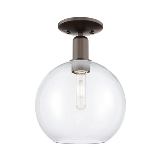 Innovations Athens 10in 1-Light Semi-Flush Mount | Industrial Oil Rubbed Bronze Steel and Clear Glass | Entryway & Hallway | 10 | Model 716-1C-OB-G122-10