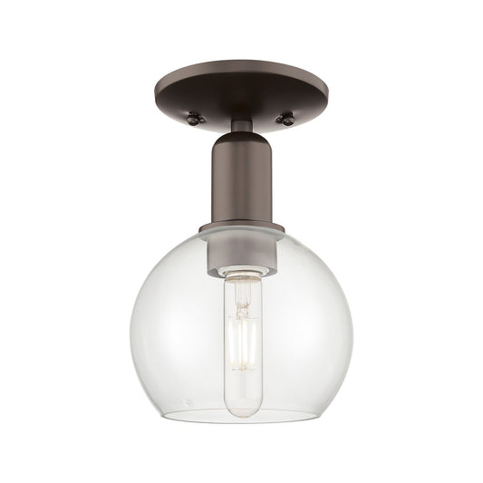 Innovations Athens 1-Light 6in Semi-Flush Mount | Industrial Oil Rubbed Bronze Steel and Clear Glass | Entryway & Hallway | 5.88 | Model 716-1C-OB-G122-6