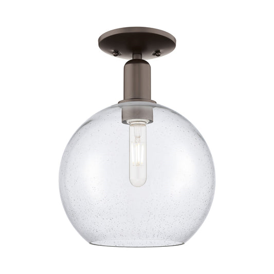 Innovations Athens 10in 1-Light Semi-Flush Mount | Industrial Oil Rubbed Bronze Steel and Seedy Glass | Entryway & Hallway | 10 | Model 716-1C-OB-G124-10