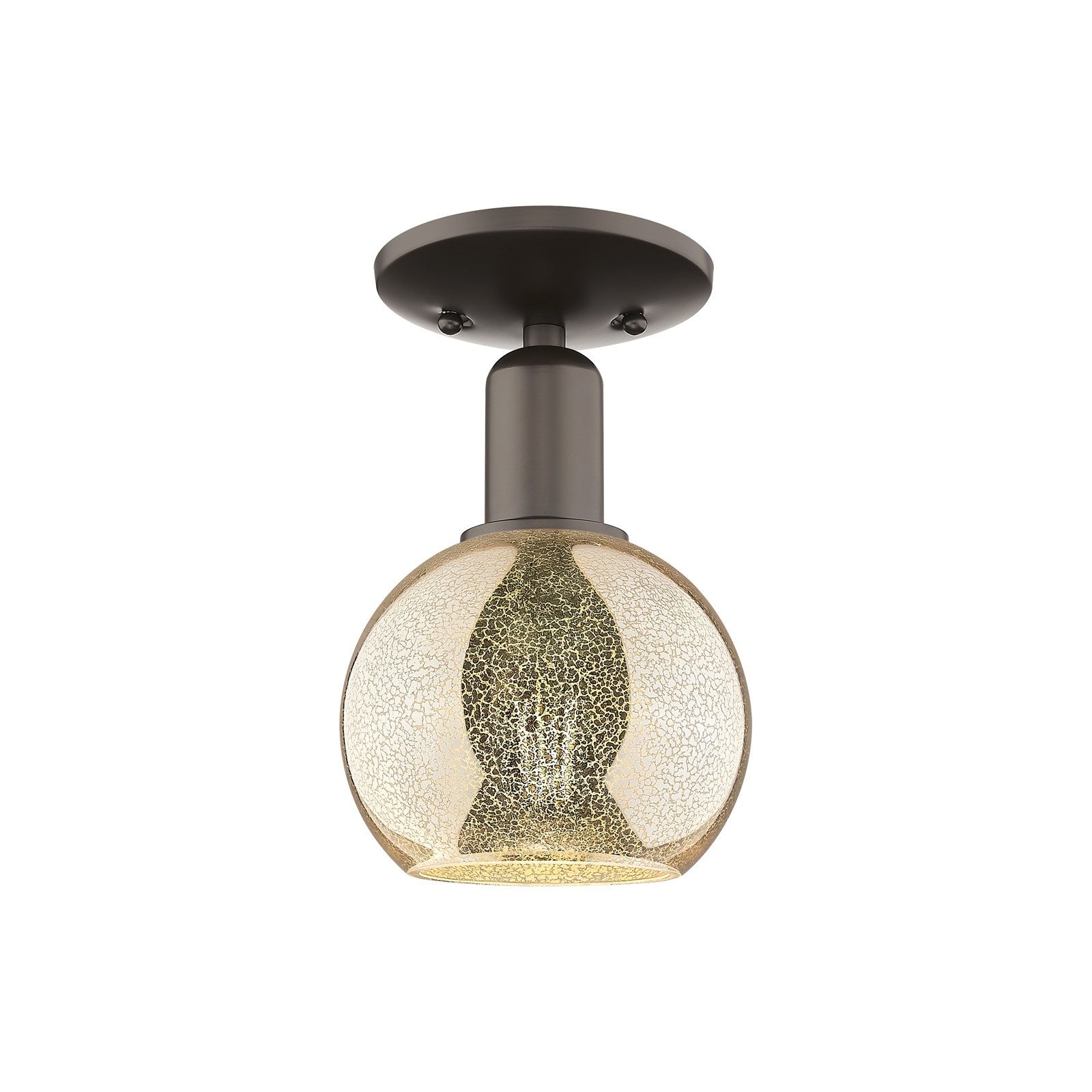 Innovations Athens 6in 1-Light Semi-Flush Mount | Industrial Oil Rubbed Bronze Steel and Mercury Glass | Entryway & Hallway | Model 716-1C-OB-G128-6
