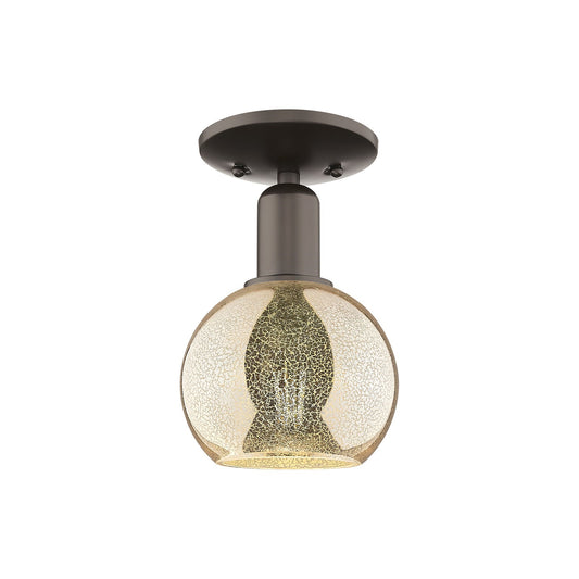 Innovations Athens 6in 1-Light Semi-Flush Mount | Industrial Oil Rubbed Bronze Steel and Mercury Glass | Entryway & Hallway | Model 716-1C-OB-G128-6