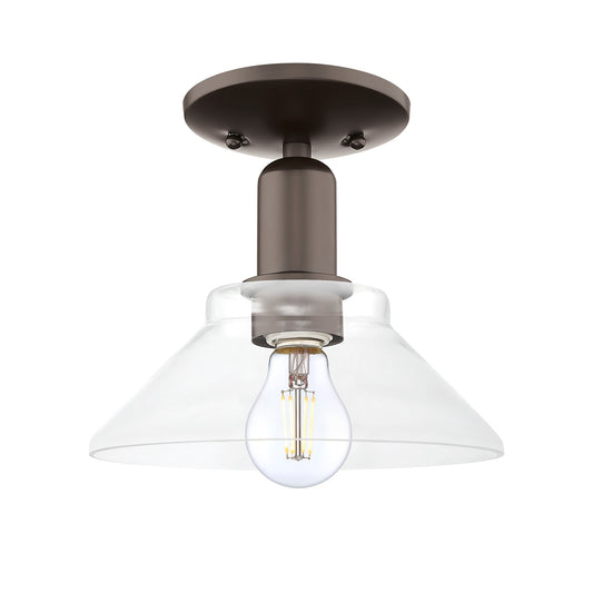 Innovations Orwell 8.38in 1-Light Semi-Flush Mount | Industrial Oil Rubbed Bronze Steel and Clear Glass | Hallway & Entryway | 8.38 | Model 716-1C-OB-G132