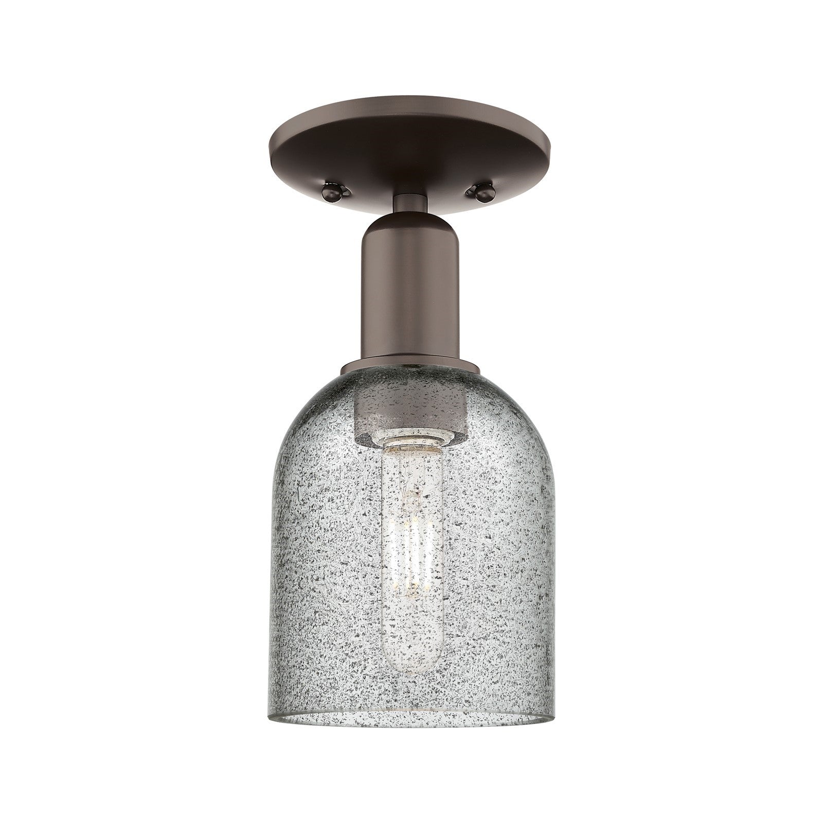 Innovations Caledonia 5in 1-Light Semi-Flush Mount | Industrial Oil Rubbed Bronze Steel and Charcoal Glass | Entryway & Hallway | 5 | Model 716-1C-OB-G257