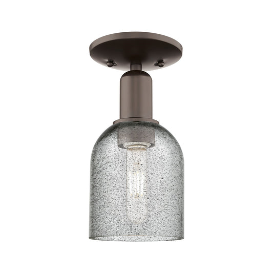 Innovations Caledonia 5in 1-Light Semi-Flush Mount | Industrial Oil Rubbed Bronze Steel and Charcoal Glass | Entryway & Hallway | 5 | Model 716-1C-OB-G257