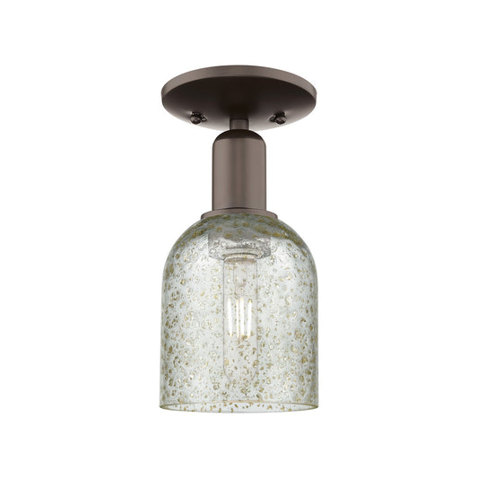Innovations Caledonia 5in 1-Light Semi-Flush Mount | Industrial Oil Rubbed Bronze Steel and Mica Glass | Damp Location Hallway & | Model 716-1C-OB-G259