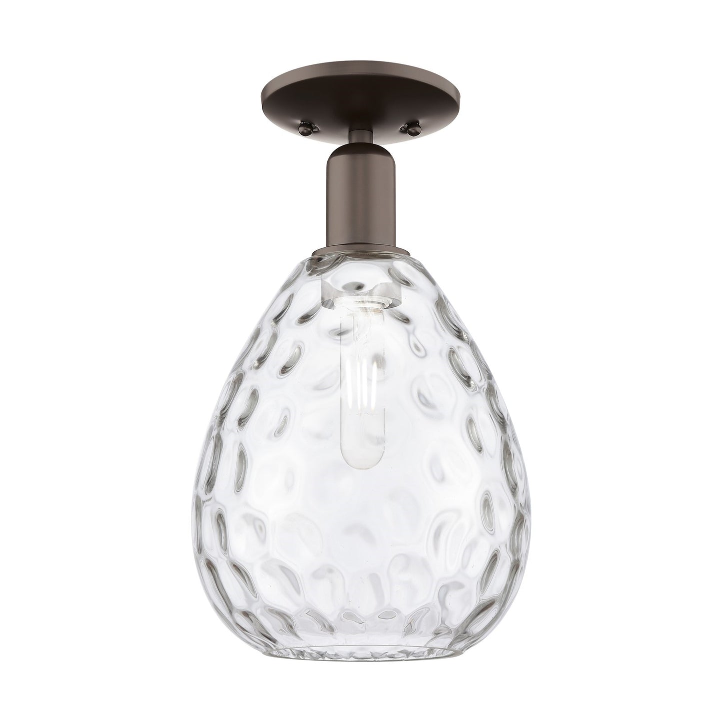 Innovations Waverly 8in 1-Light Semi-Flush Mount | Industrial Oil Rubbed Bronze Steel and Clear Glass | Entryway & Hallway | 8 x | Model 716-1C-OB-G372