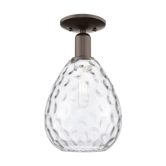 Innovations Waverly 8in 1-Light Semi-Flush Mount | Industrial Oil Rubbed Bronze Steel and Clear Glass | Entryway & Hallway | 8 x | Model 716-1C-OB-G372