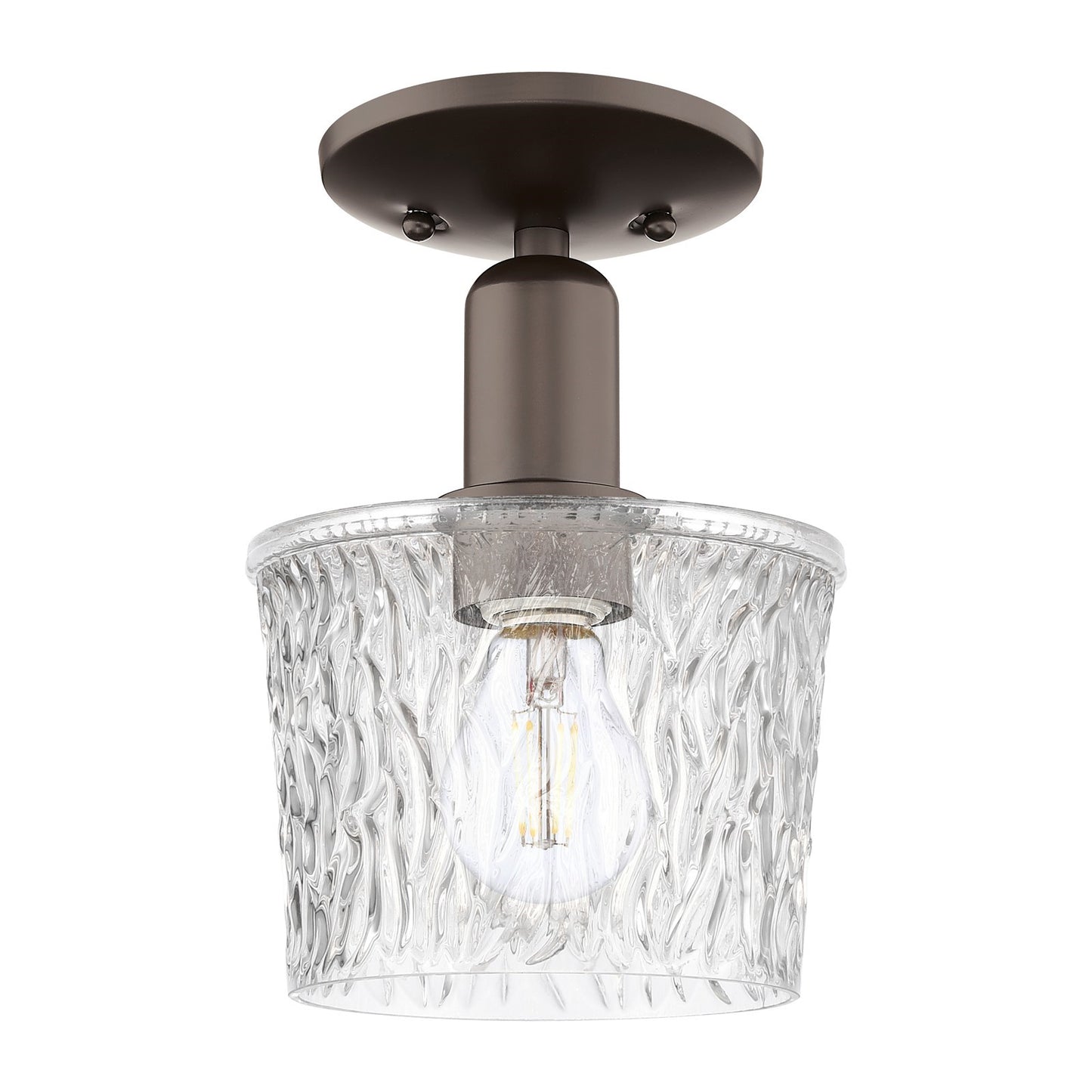 Innovations Niagara 6.5in 1-Light Semi-Flush Mount | Industrial Oil Rubbed Bronze Steel and Clear Glass | Entryway & Hallway | 6.5 | Model 716-1C-OB-G402