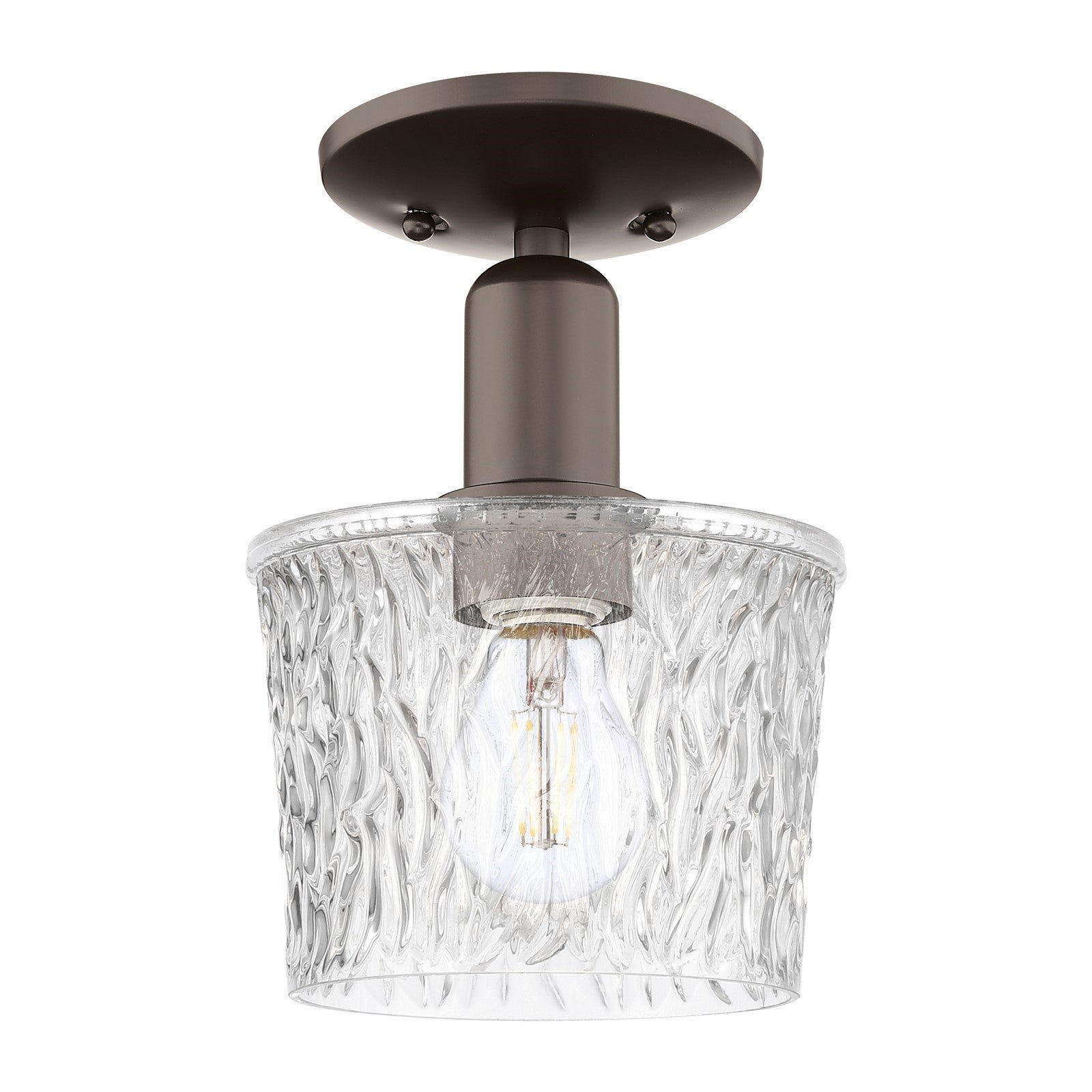 Innovations Niagara 6.5in 1-Light Semi-Flush Mount | Industrial Oil Rubbed Bronze Steel and Clear Glass | Entryway & Hallway | 6.5 | Model 716-1C-OB-G402