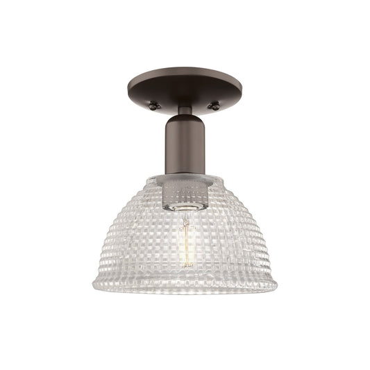 Innovations Arietta 8in 1-Light Semi-Flush Mount | Industrial Oil Rubbed Bronze Steel and Clear Glass | Hallway & Entryway Damp | Model 716-1C-OB-G422