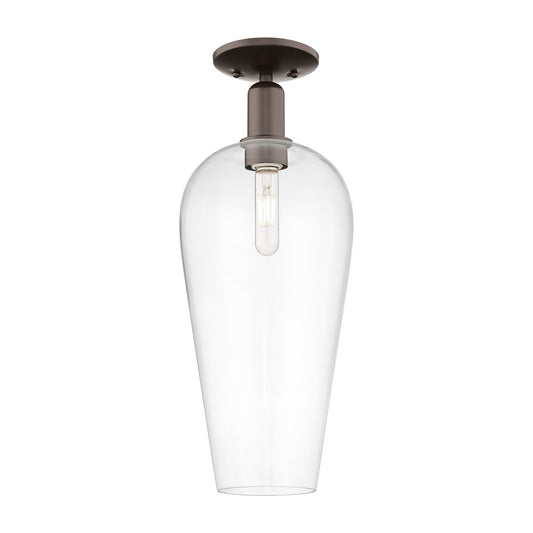 Innovations Chelsea 8in 1-Light Semi-Flush Mount | Industrial Oil Rubbed Bronze Steel and Clear Glass | Entryway & Hallway | 8 | Model 716-1C-OB-G456-8CL