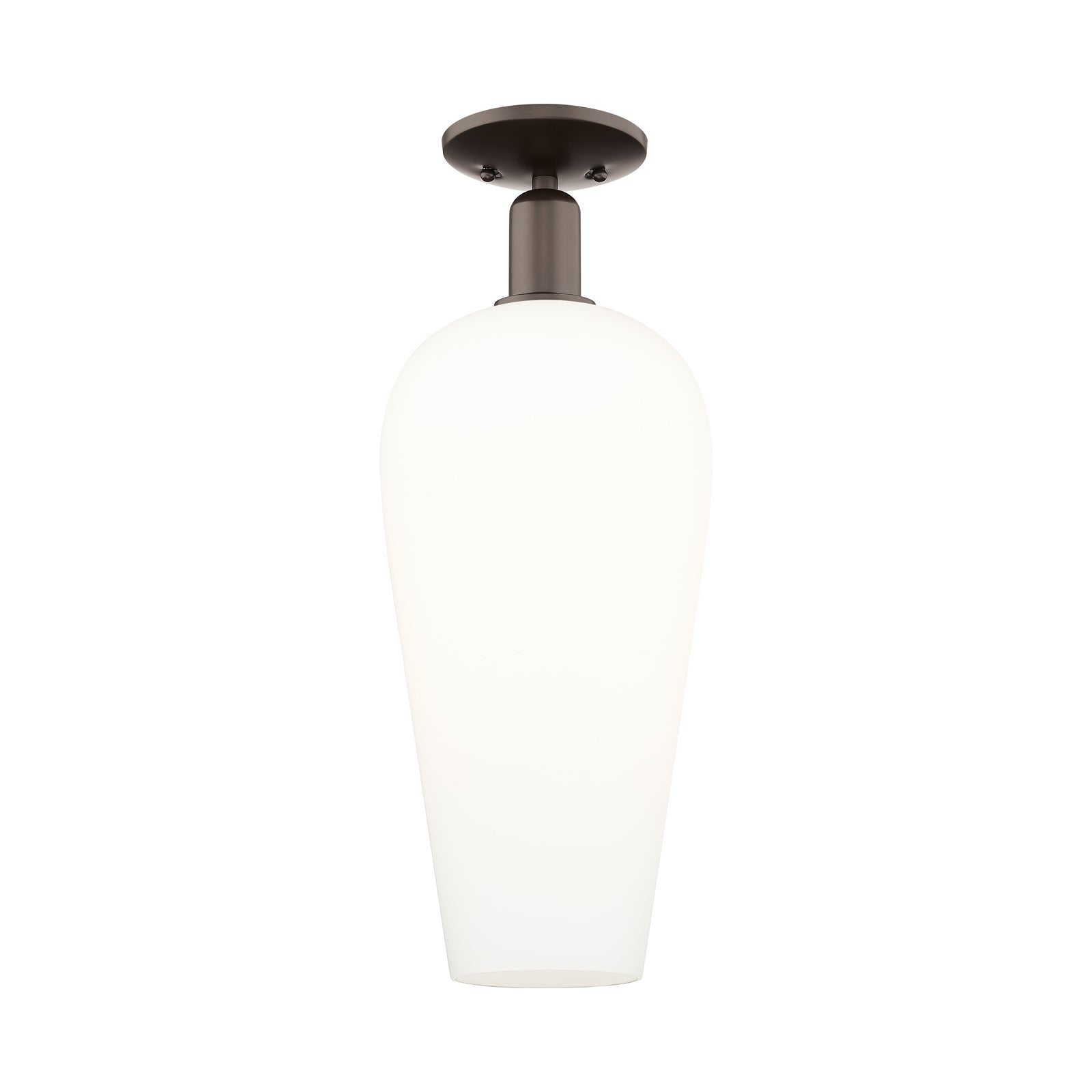 Innovations Chelsea 8in 1-Light Semi-Flush Mount | Industrial Oil Rubbed Bronze Steel and White Glass | Entryway & Hallway | 8 | Model 716-1C-OB-G456-8WH