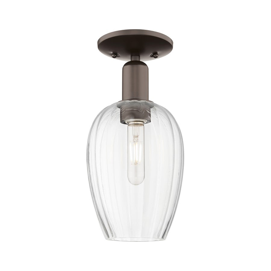 Innovations Preston 1Lt 6" Flute Semi-Flush, OB/Clear - 716-1C-OB-G457-6CL