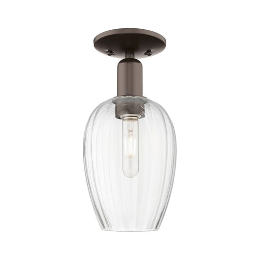 Innovations Preston 1Lt 6" Flute Semi-Flush, OB/Clear - 716-1C-OB-G457-6CL