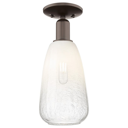 Innovations Brookhaven Almond 1Lt 6" Semi-Flush, OB/Opal - 716-1C-OB-G480-6OP