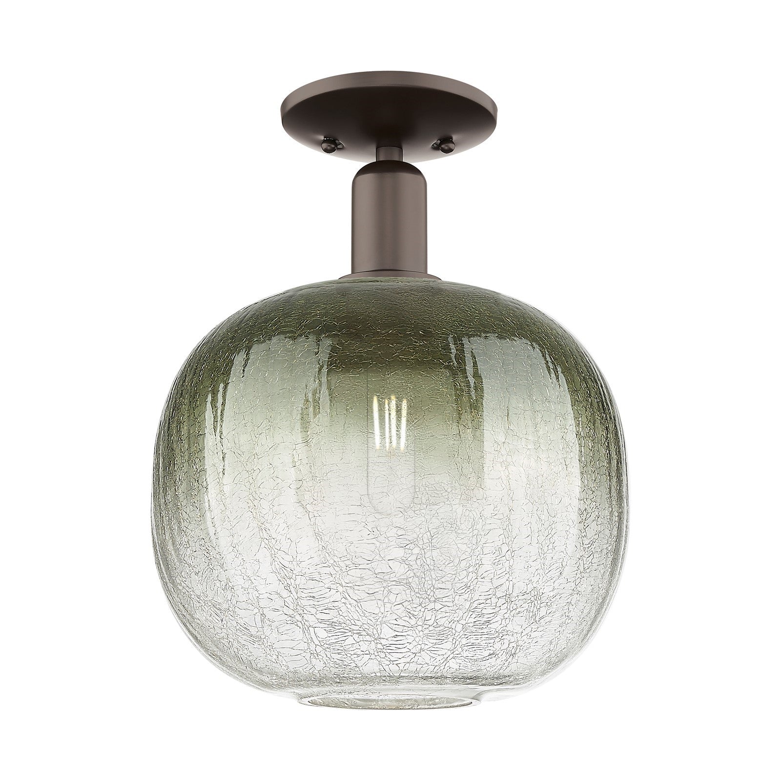 Innovations Brookhaven Sphere 10.5in 1-Light Semi-Flush Mount | Industrial Oil Rubbed Bronze and Slate Glass | Damp Rated | Model 716-1C-OB-G481-10SL